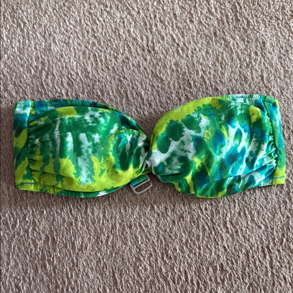 Victoria's Secret Green and Yellow Bikini Top